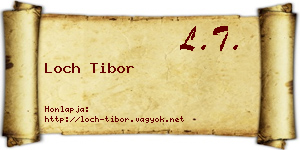 Loch Tibor névjegykártya